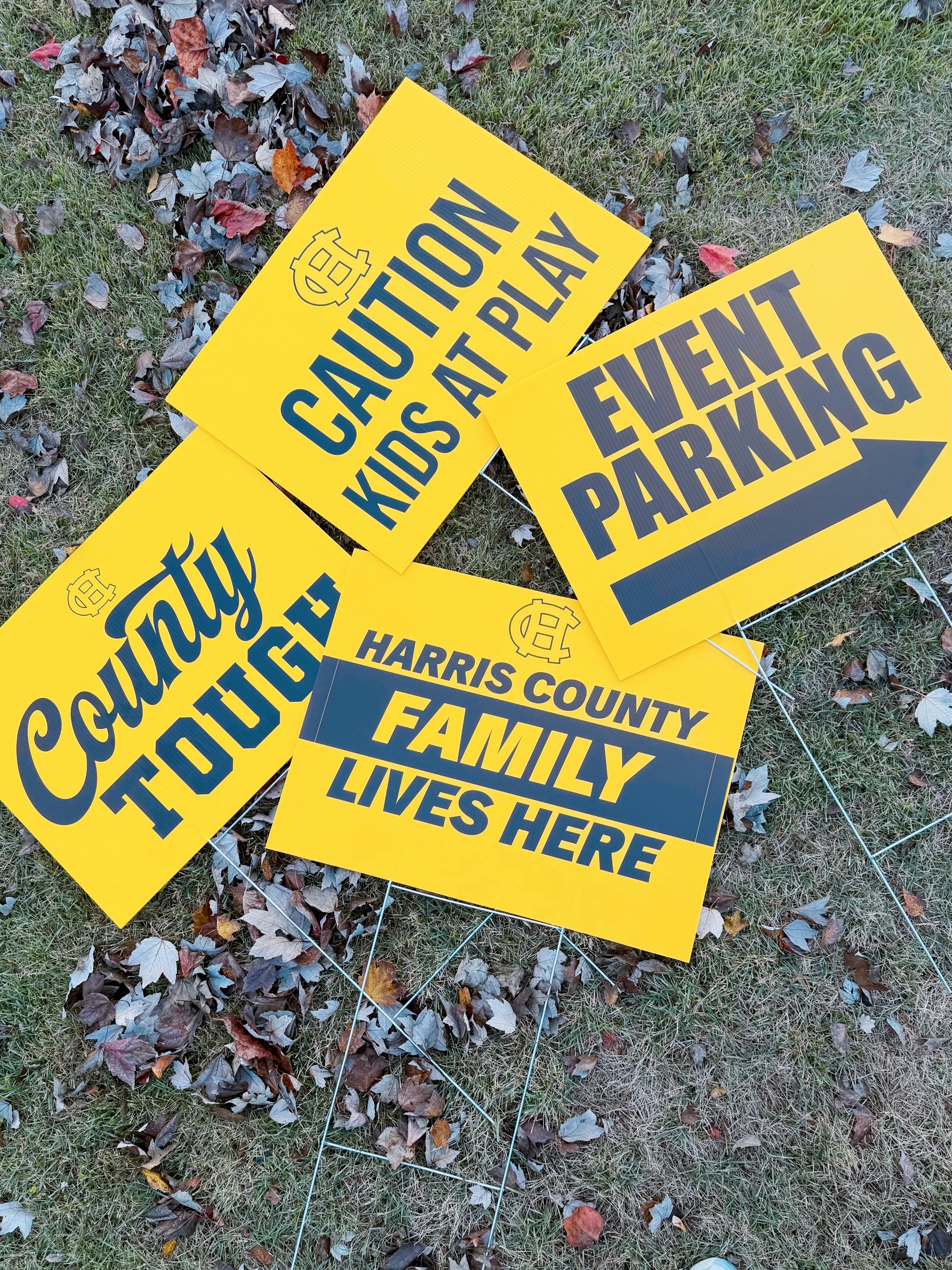 Harris County Yard Signs Collection (Includes H Stakes)