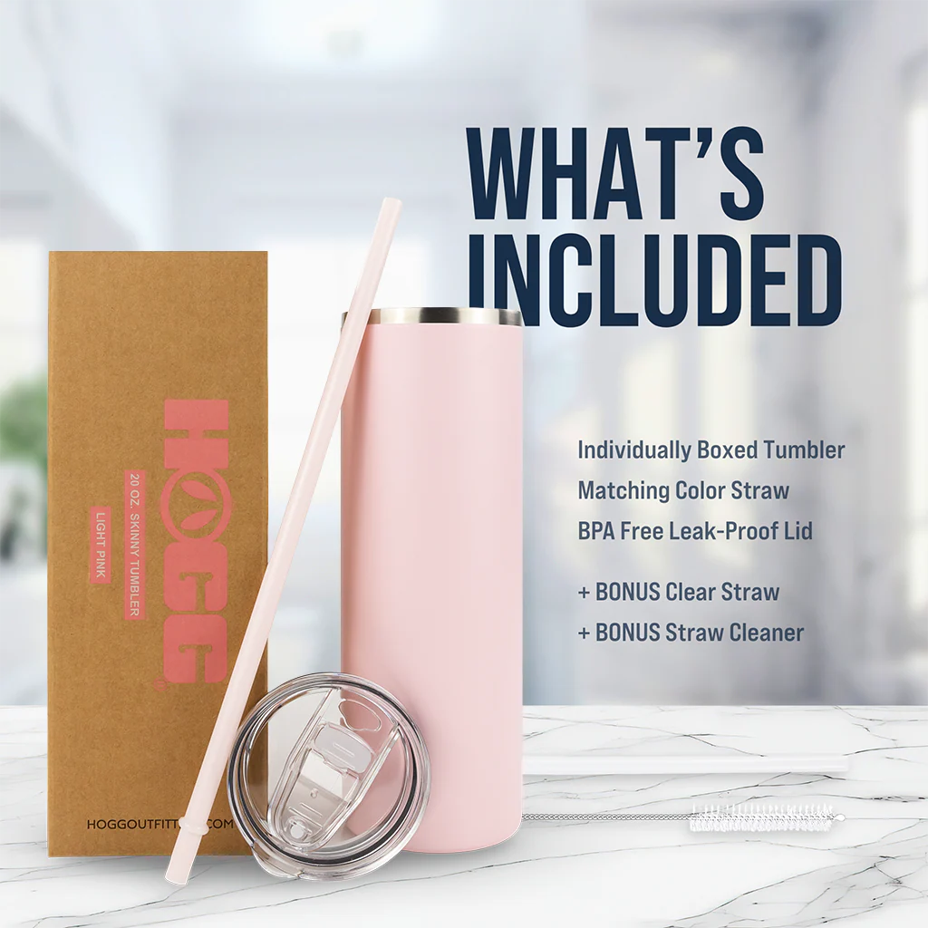 Custom 20oz Powder Coated Skinny Tumbler