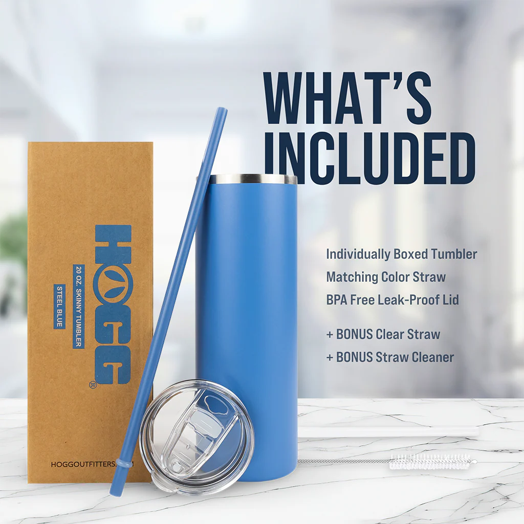 Custom 20oz Powder Coated Skinny Tumbler