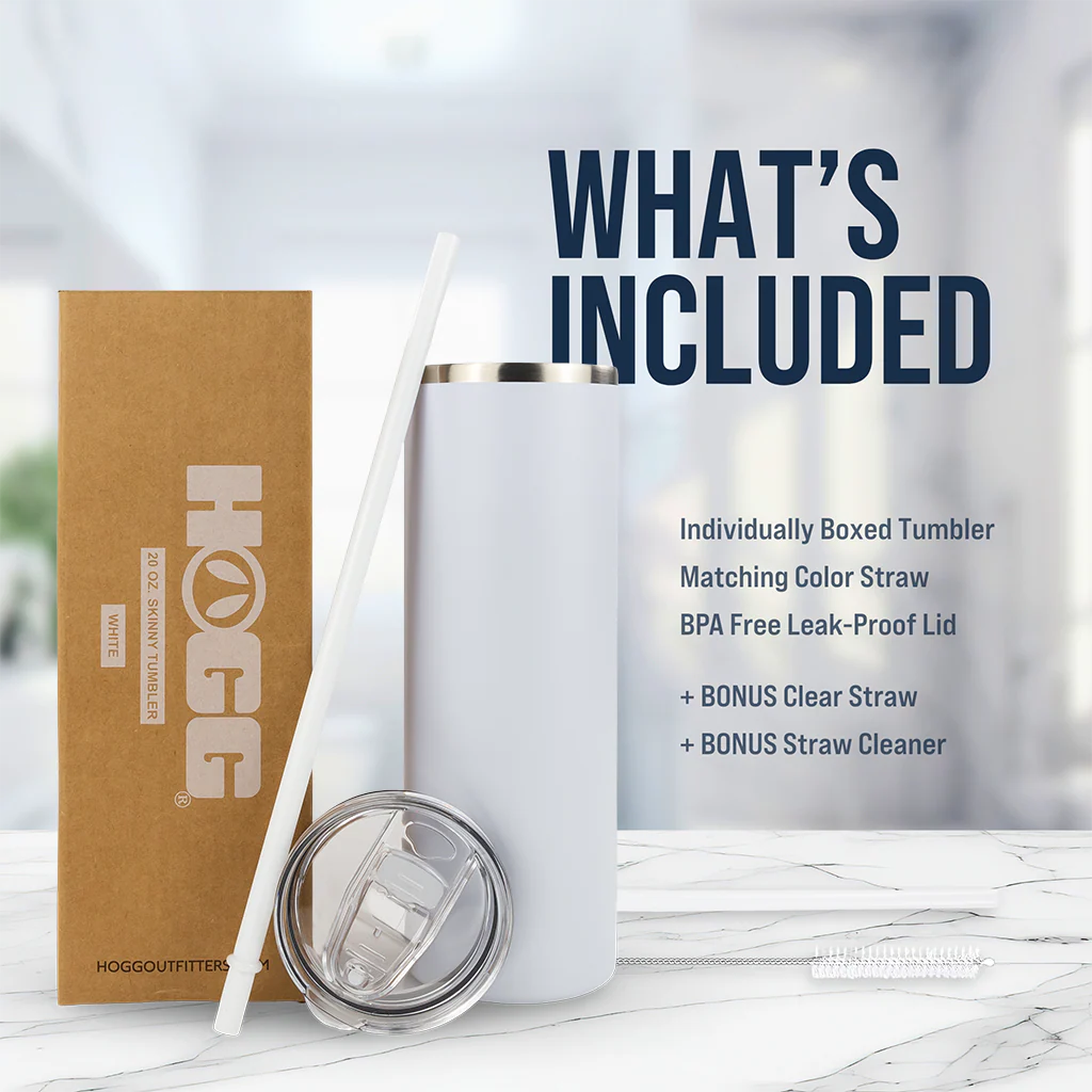 Custom 20oz Powder Coated Skinny Tumbler