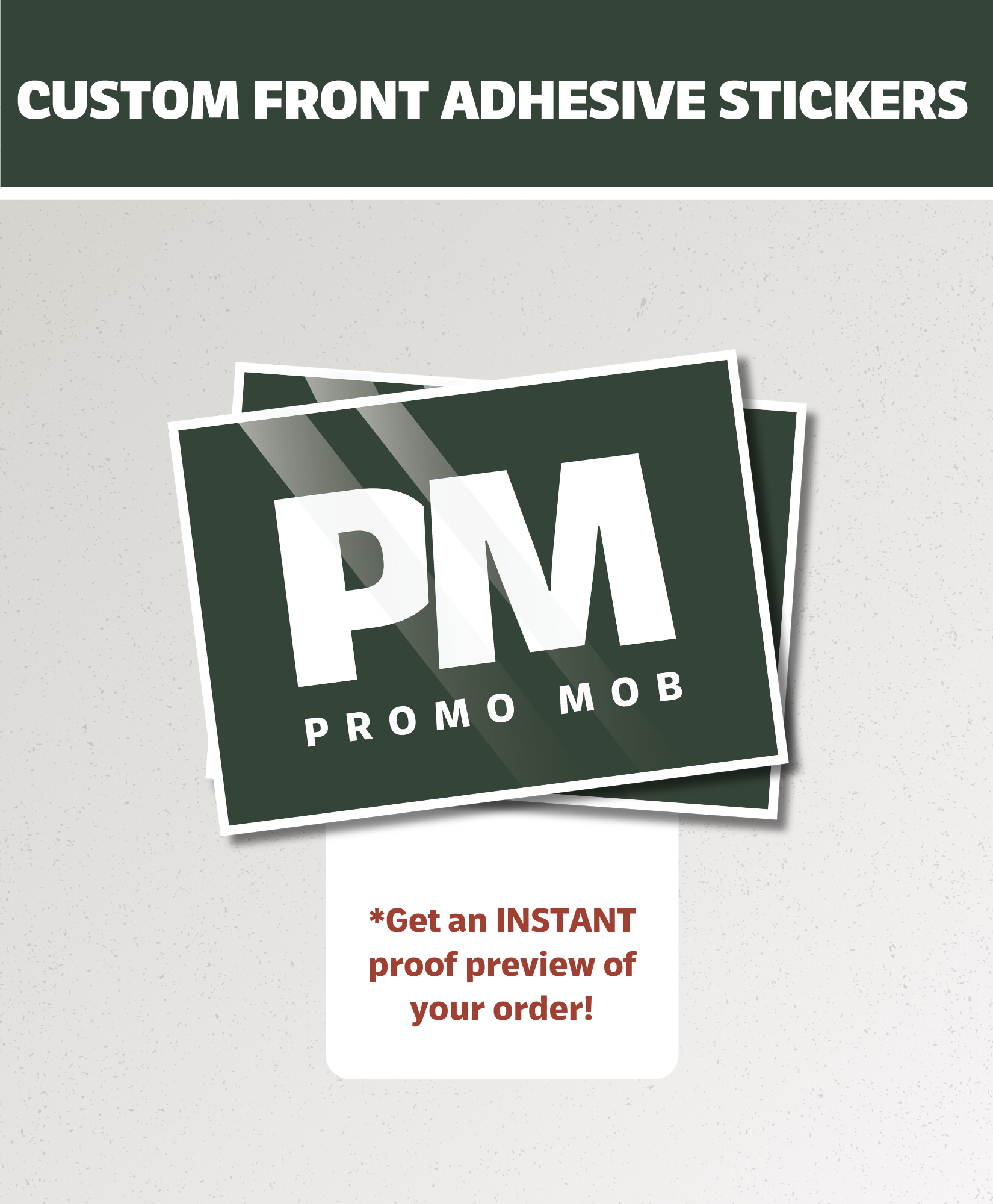Front Adhesive Stickers