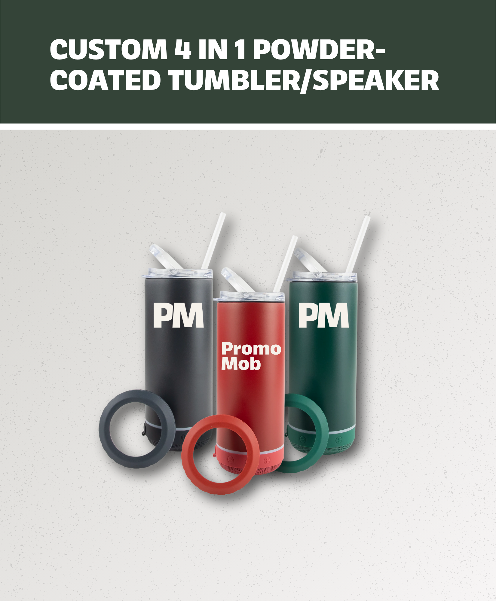 Custom 4 IN 1 POWDER-COATED CAN COOLER | Tumbler | SPEAKER